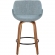 Fabrico 26" Counter Stool in Blue Fabric & Walnut Wood (Set of 2)